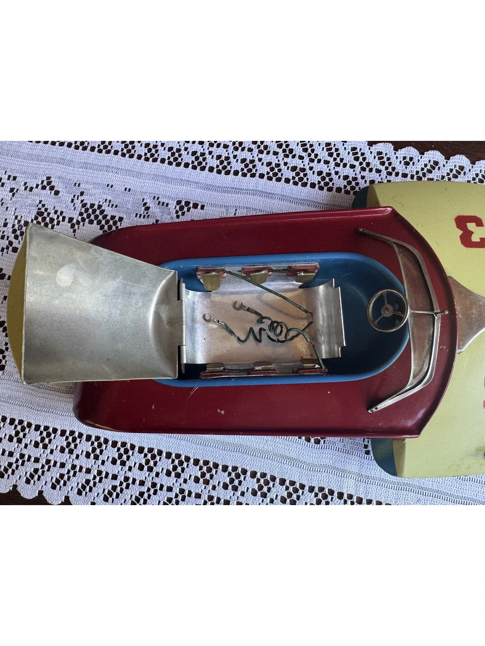 Vintage Metal Hydroplane Occupied Japan Tin Toy Speedboat S-3